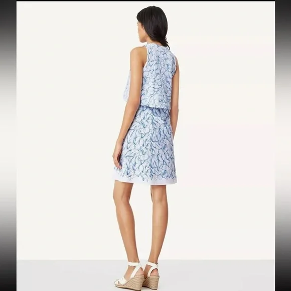 Tory Burch Kaley White Ellora Pima Cotton Popover Faux Layered Dress Medium - Picture 6 of 15